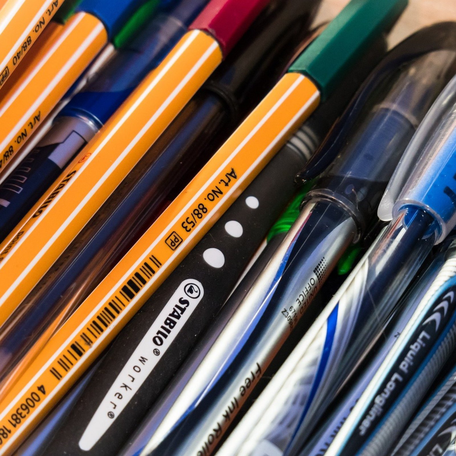 Diverse Stifte in der Nahansicht
